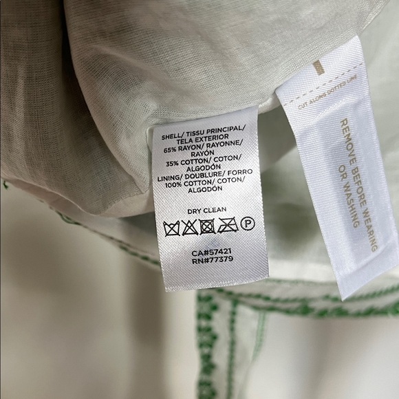 Ann Taylor Retro 50’s look Button Wrap Green Floral Stripe  Dress 00 - Picture 5 of 16